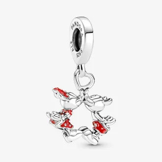 چارم آویز پاندورا طرح بوسه میکی و مینی | نقره 925