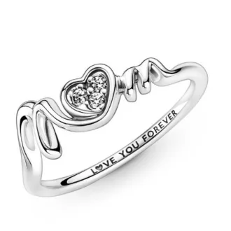 انگشتر نقره طرح Love با حکاکی Love You Forever