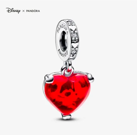 چارم آویز پاندورا طرح قلب قرمز بوسه میکی و مینی دیزنی