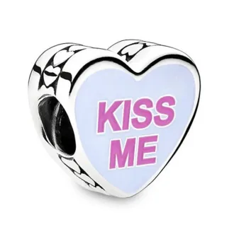 چارم پاندورا قلب Kiss Me | آویز نقره طرح عاشقانه و خاص