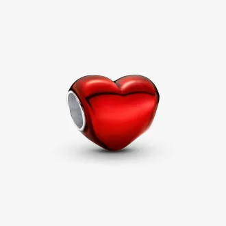 خرید چارم قلب قرمز متالیک | آویز نقره خاص هنریتو