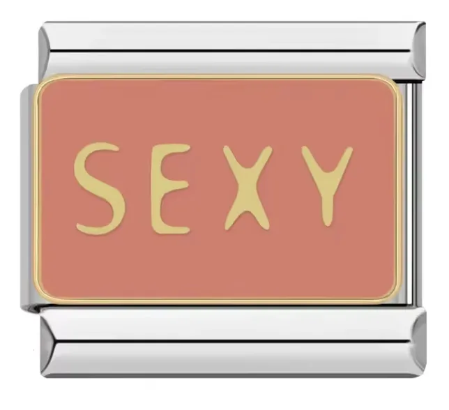 چارم ایتالیایی طرح Sexy با زمینه صورتی | اکسسوری خاص دستبند