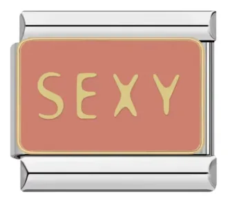 چارم ایتالیایی طرح Sexy با زمینه صورتی | اکسسوری خاص دستبند