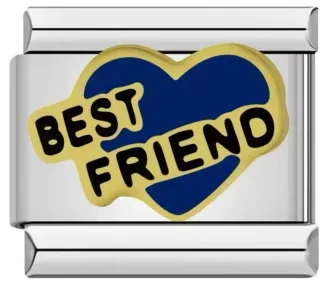 چارم ایتالیایی Best Friend | خرید چارم قلب آبی برای دستبند