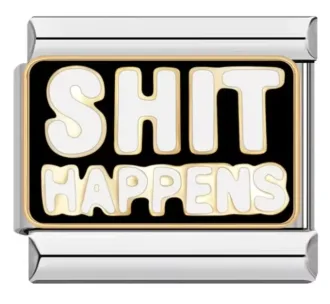 چارم ایتالیایی Shit Happens | اکسسوری خاص دستبند لینک‌دار