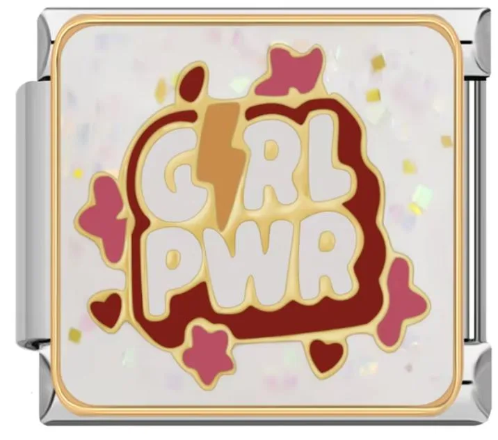 خرید چارم ایتالیایی Girl Power | اکسسوری خاص دستبند لینک‌دار