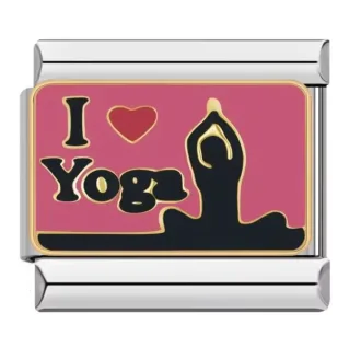 چارم ایتالیایی یوگا | آویز خاص دستبند با طرح I Love Yoga
