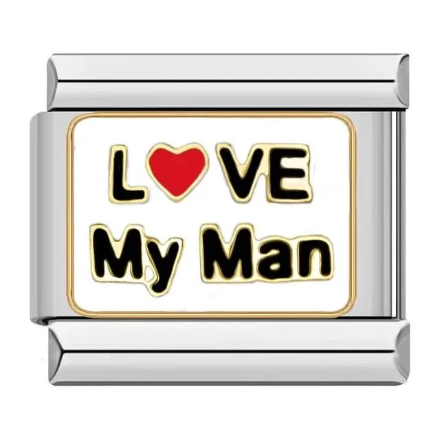 خرید چارم ایتالیایی Love my man | آویز خاص دستبند هنریتو
