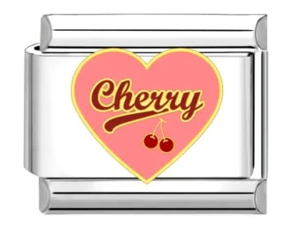 خرید چارم ایتالیایی Cherry | طرح قلب صورتی و گیلاس فانتزی