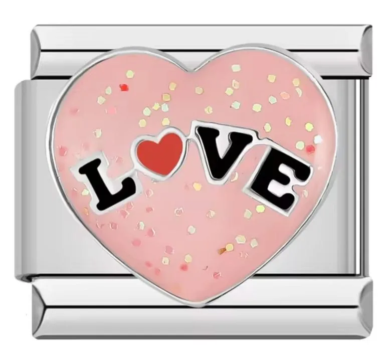 خرید چارم ایتالیایی قلب Love | اکسسوری درخشان دستبند