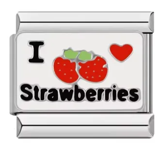 چارم ایتالیایی I Love Strawberries | اکسسوری فانتزی دستبند