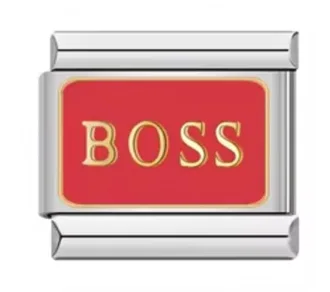 خرید چارم ایتالیایی BOSS | پلاک استیل با طراحی خاص و جذاب