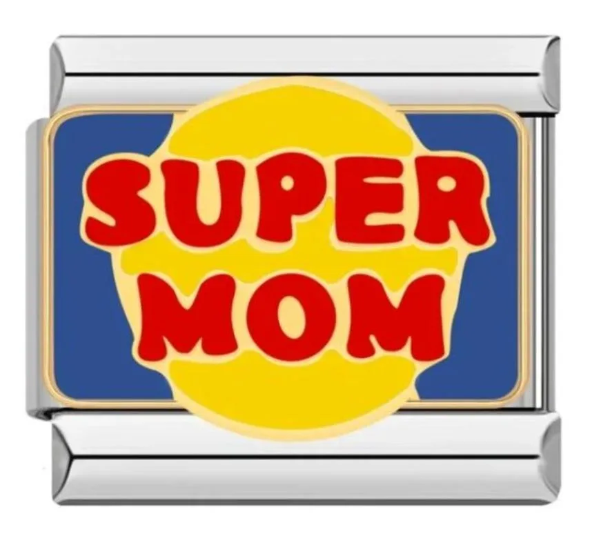 چارم ایتالیایی Super Mom | خرید آویز دستبند با طرح مادر قهرمان