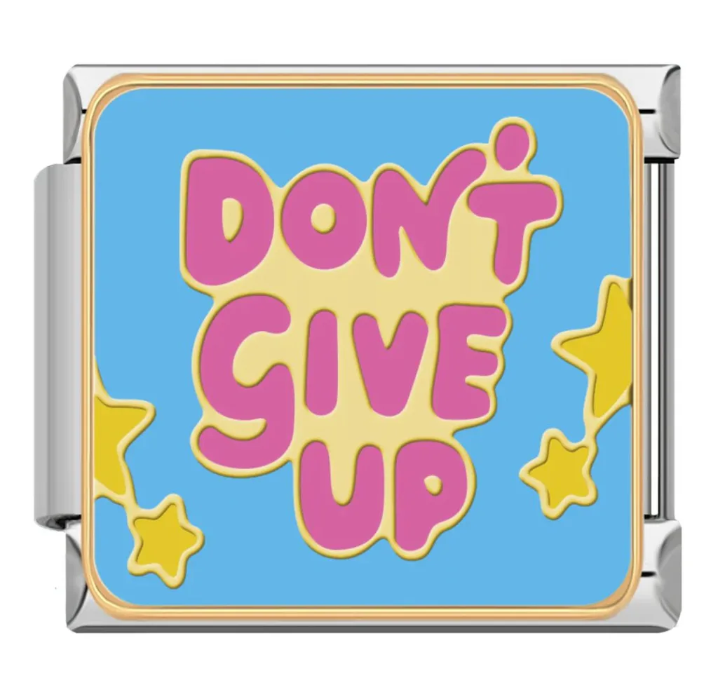 چارم ایتالیایی Don't Give Up | اکسسوری انگیزشی دستبند