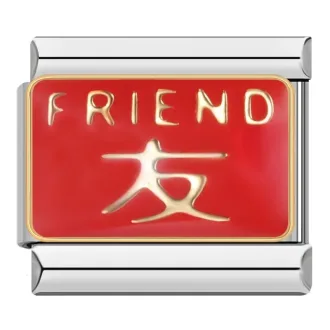 خرید چارم ایتالیایی Friend | نماد دوستی با طراحی قرمز و طلایی