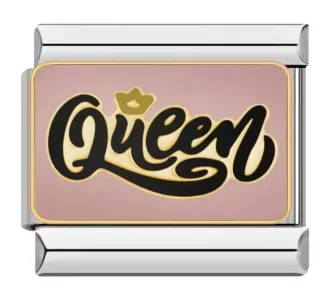 خرید چارم ایتالیایی Queen | آویز دستبند طرح ملکه صورتی