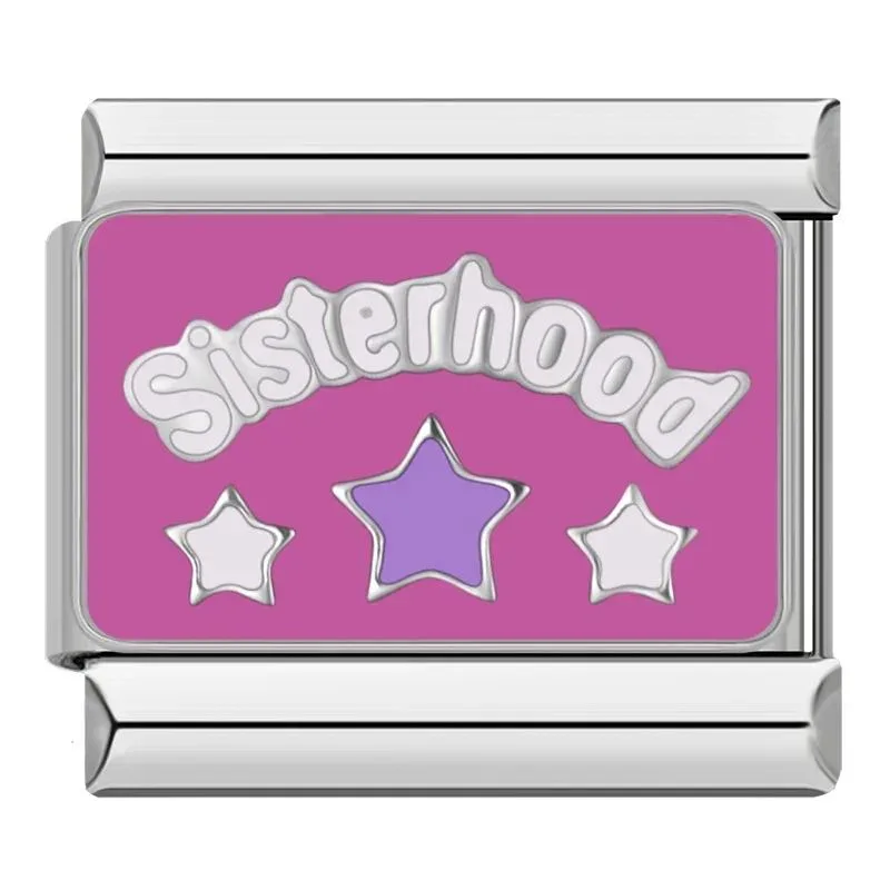 خرید چارم ایتالیایی Sisterhood با طرح ستاره و رنگ صورتی