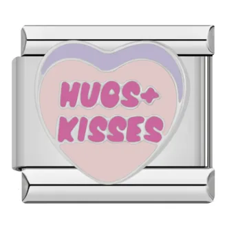 چارم ایتالیایی Hugs + Kisses | آویز قلب عاشقانه و فانتزی