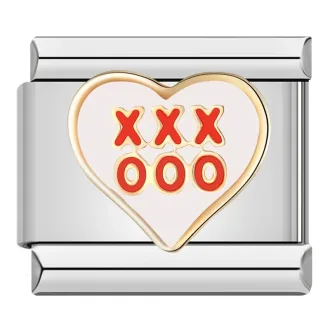 خرید چارم ایتالیایی قلب XO | اکسسوری عاشقانه دستبند هنریتو