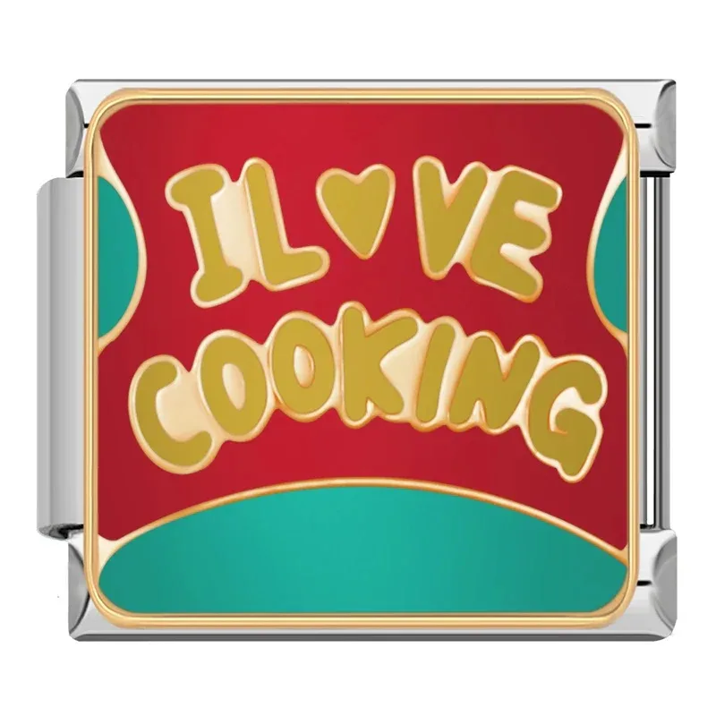 چارم ایتالیایی طرح I Love Cooking | اکسسوری خاص دستبند