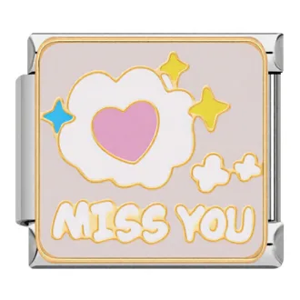 خرید چارم ایتالیایی Miss You | اکسسوری فانتزی دستبند لینک‌دار