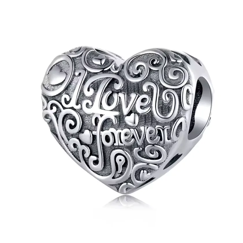 خرید چارم نقره قلب Love Forever | آویز خاص دستبند