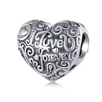 خرید چارم نقره قلب Love Forever | آویز خاص دستبند