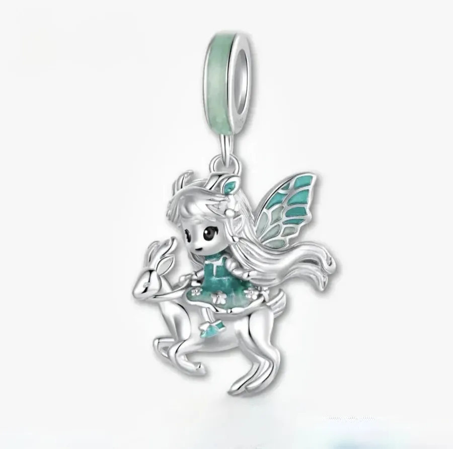 خرید چارم نقره الف نگهبان؛ آویز فانتزی با لعاب رنگی ظریف